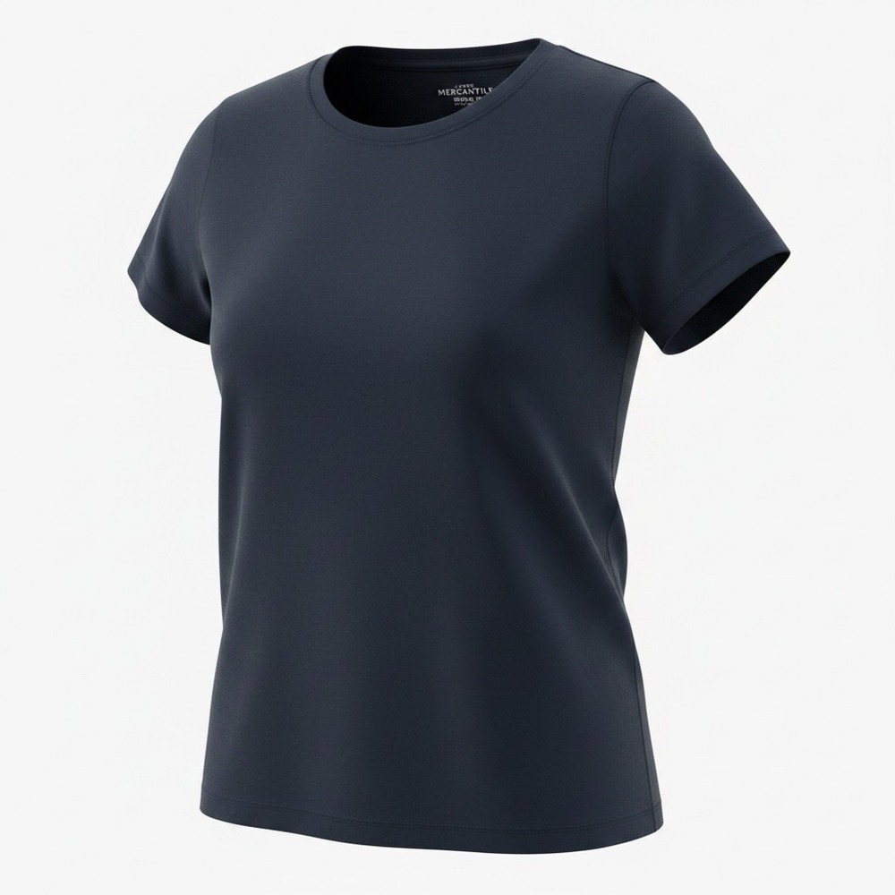 J. Crew Mercantile Broken-In Knit Goods Navy Blue‎ Crewneck Tee Shirt Womens L